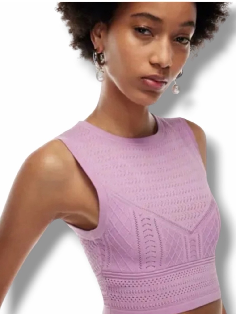 Aritzia Babaton pointelle tank top pink